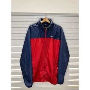 Patagonia Mens XL Navy Blue Red Colorblock Full Zip Windbreaker Jacket